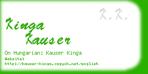 kinga kauser business card